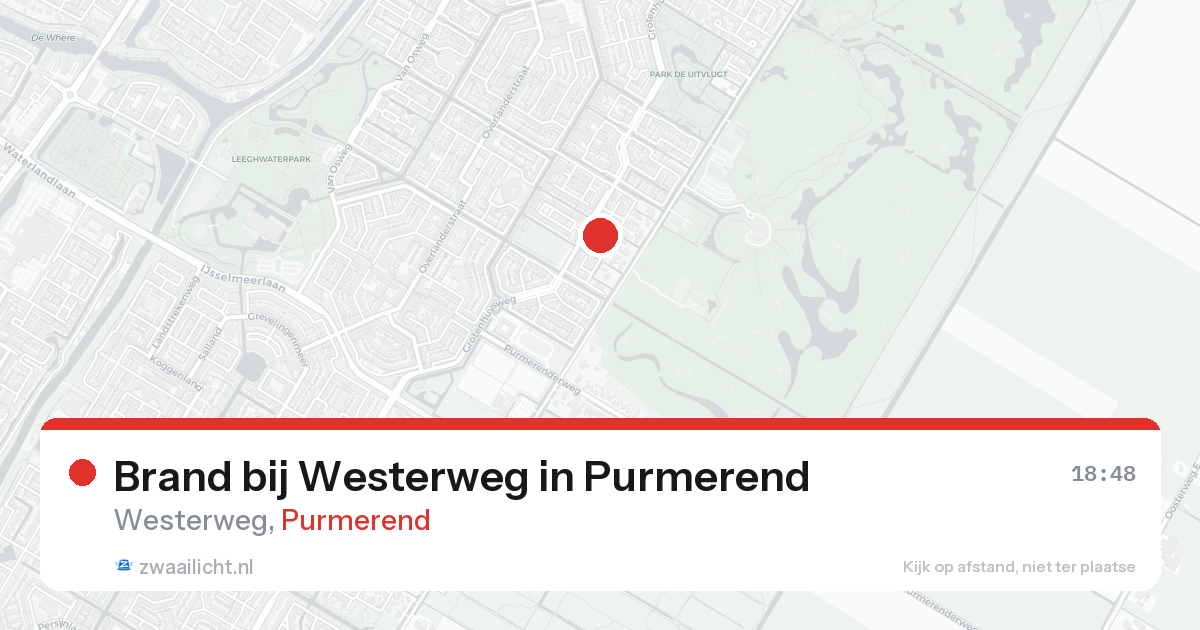 Brand bij Westerweg in Purmerend — 17 aug 2026