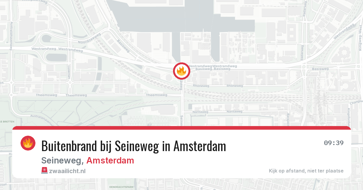 Buitenbrand bij Seineweg in Amsterdam — 30 jul 2026