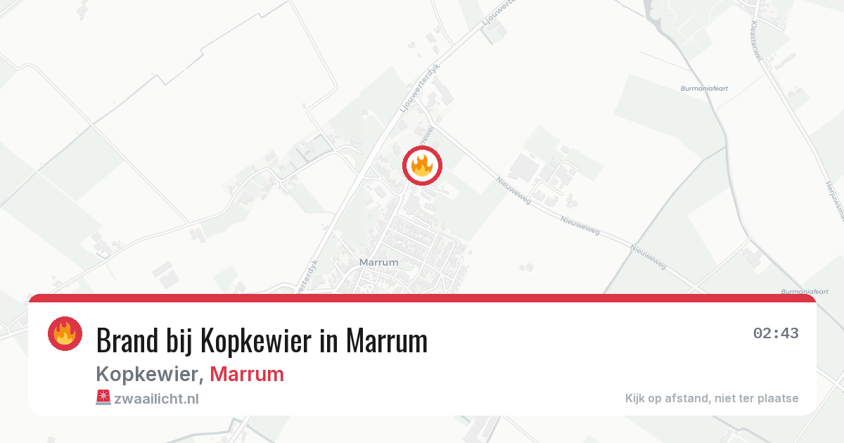 Brand bij Kopkewier in Marrum — 25 feb 2026