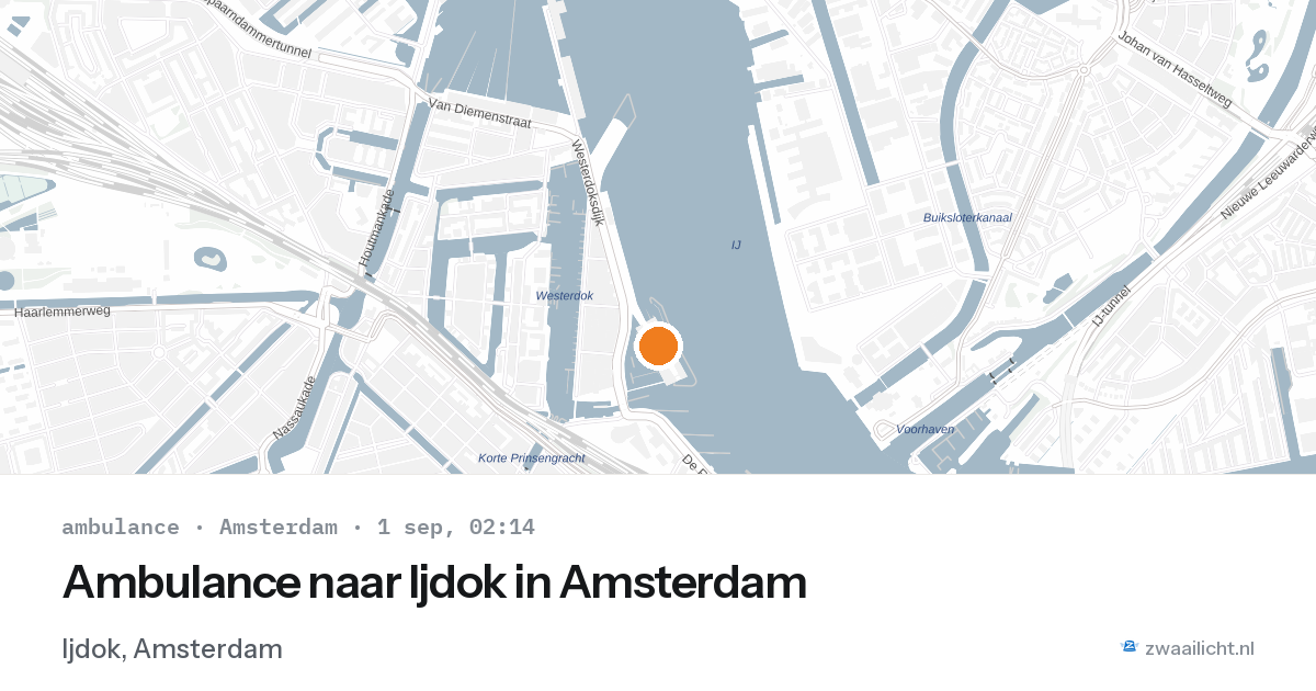 Ambulance naar Ijdok in Amsterdam — 1 sep 2026