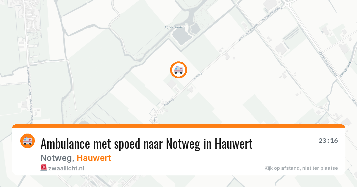 Ambulance met spoed naar Notweg in Hauwert — 29 jan 2026
