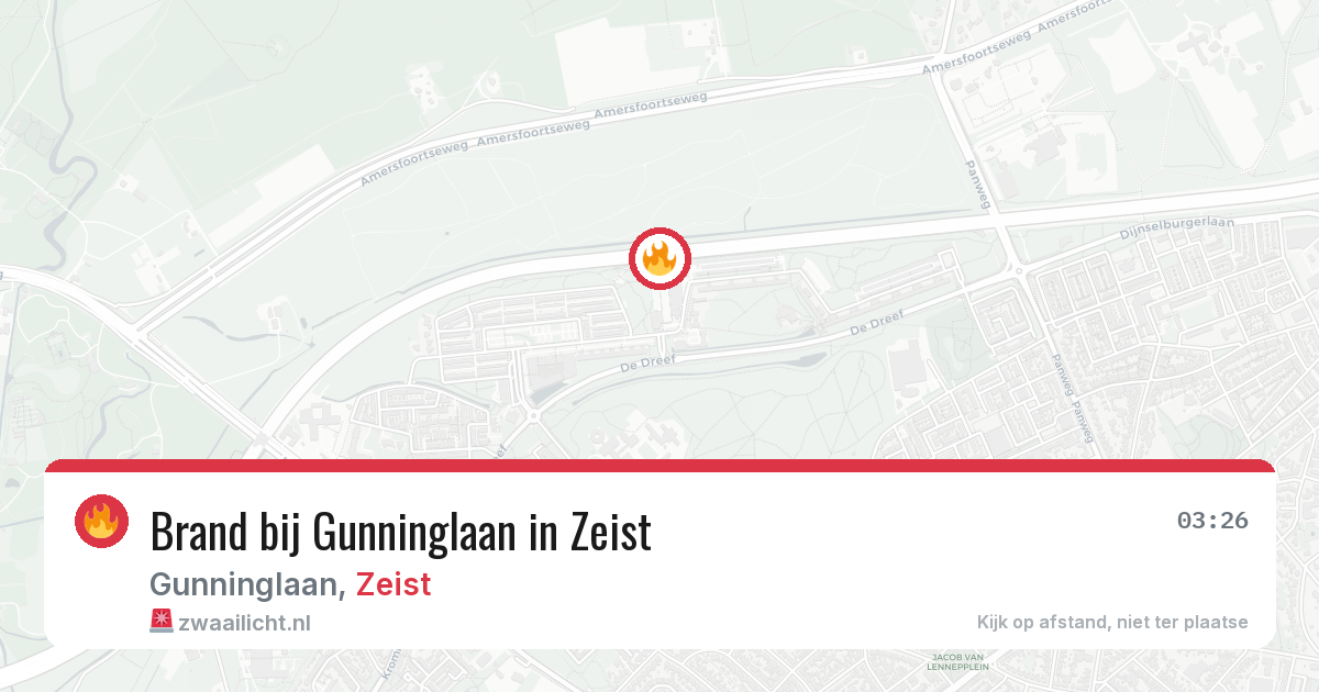Brand bij Gunninglaan in Zeist — 30 mei 2026