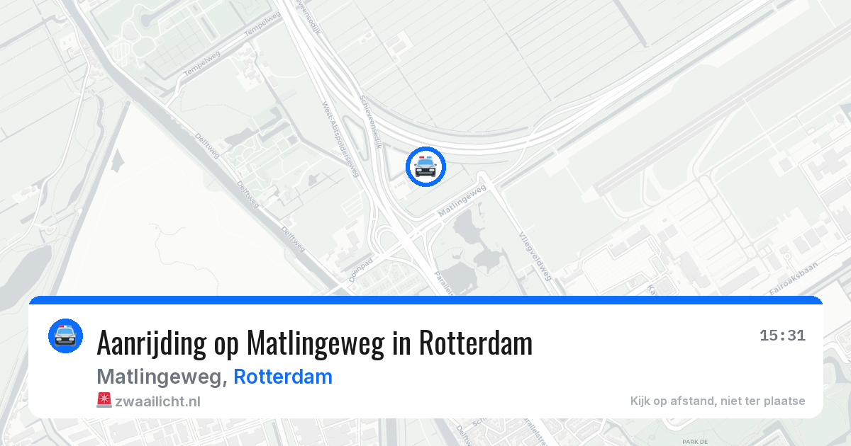 Aanrijding op Matlingeweg in Rotterdam — 16 jul 2026