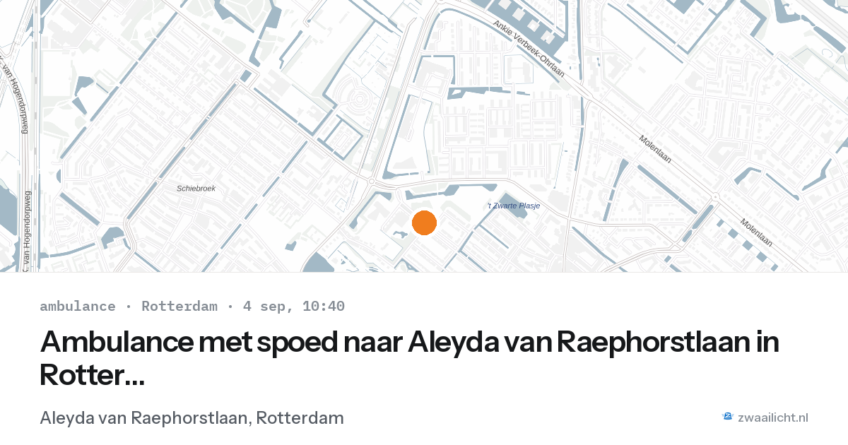 Ambulance met spoed naar Aleyda van Raephorstlaan in Rotterdam — 4 sep 2026