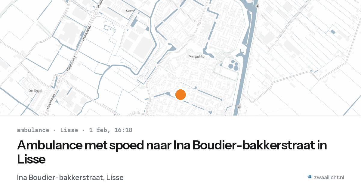 Ambulance met spoed naar Ina Boudier-bakkerstraat in Lisse — 1 feb 2026