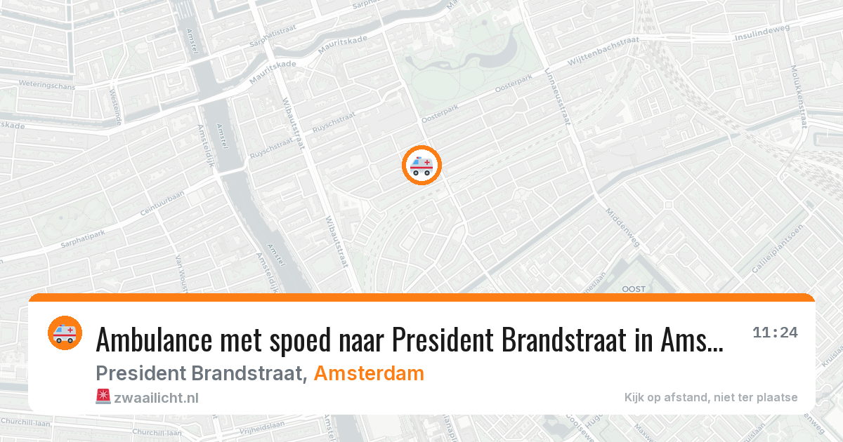Ambulance met spoed naar President Brandstraat in Amsterdam — 10 mei 2026