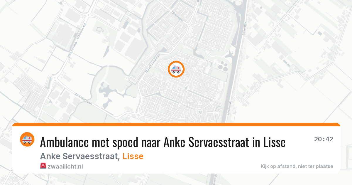 Ambulance met spoed naar Anke Servaesstraat in Lisse — 9 aug 2026