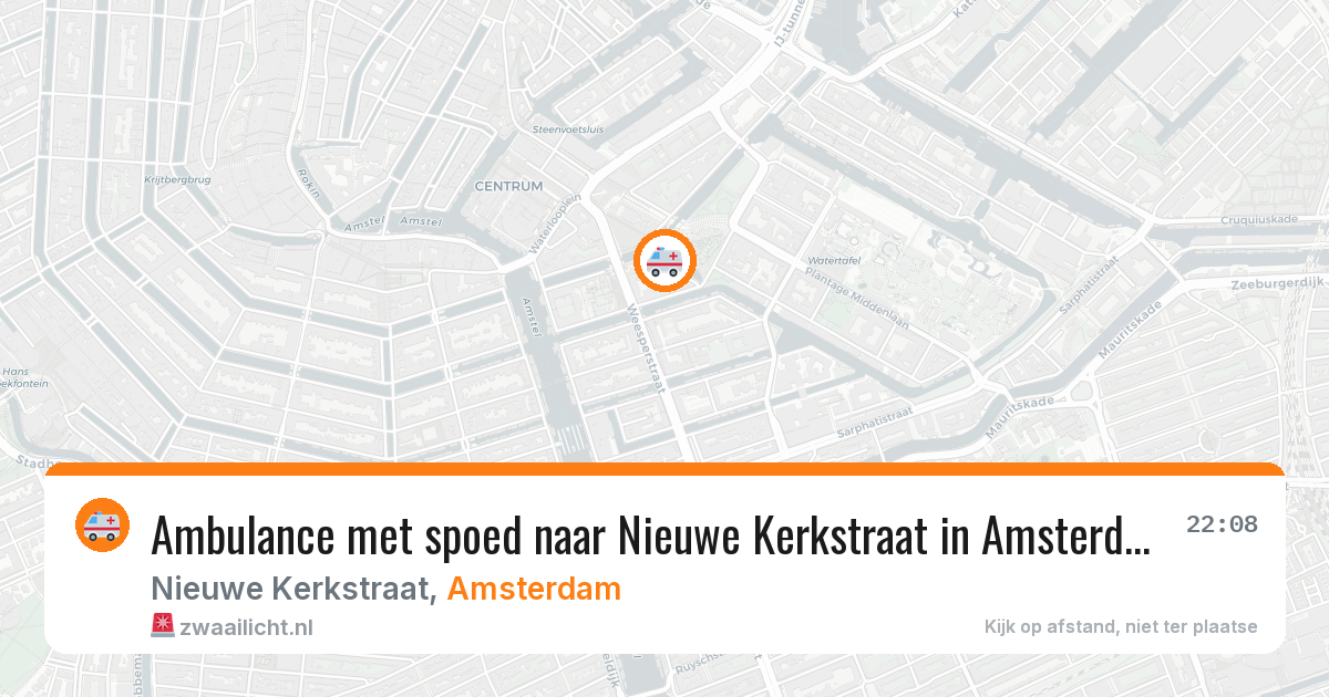 Ambulance met spoed naar Nieuwe Kerkstraat in Amsterdam — 4 aug 2026