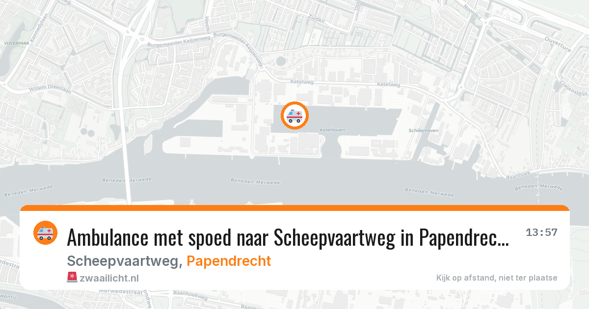Ambulance met spoed naar Scheepvaartweg in Papendrecht — 31 jul 2026