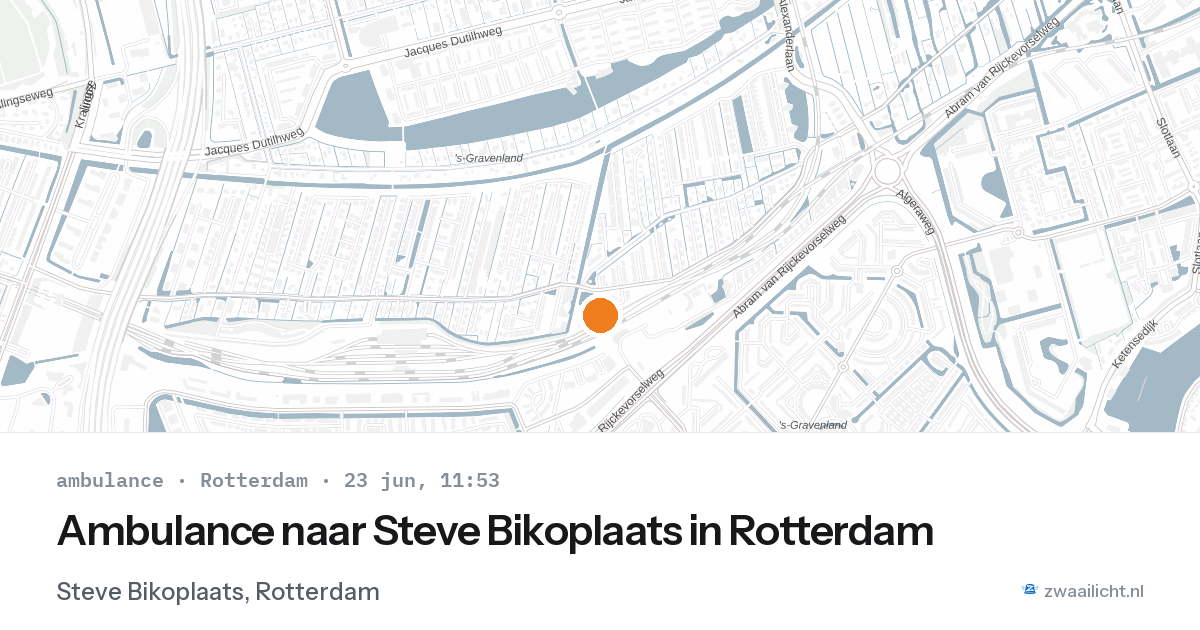 Ambulance naar Steve Bikoplaats in Rotterdam — 23 jun 2026