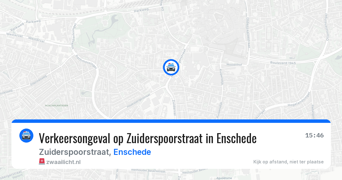 Verkeersongeval op Zuiderspoorstraat in Enschede — 3 jun 2026