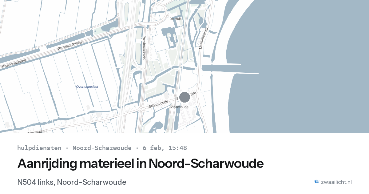 Aanrijding materieel in Noord-Scharwoude — 6 feb 2026