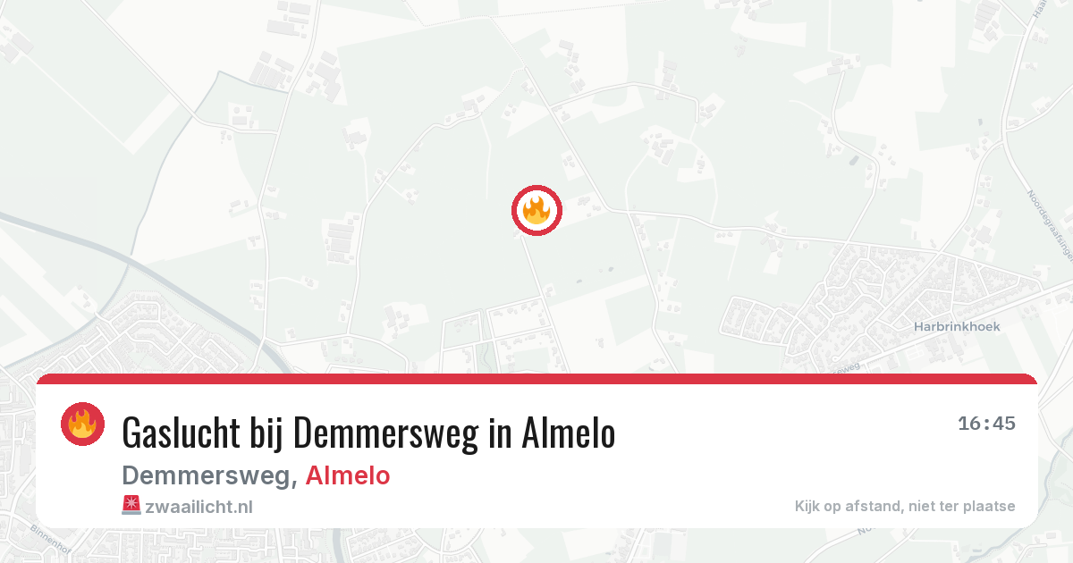 Gaslucht bij Demmersweg in Almelo — 18 apr 2026