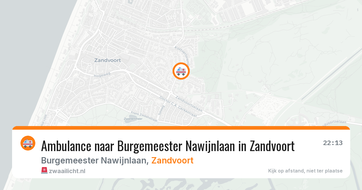 Ambulance naar Burgemeester Nawijnlaan in Zandvoort — 20 jun 2026