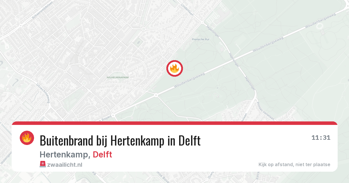 Buitenbrand bij Hertenkamp in Delft — 19 jul 2026