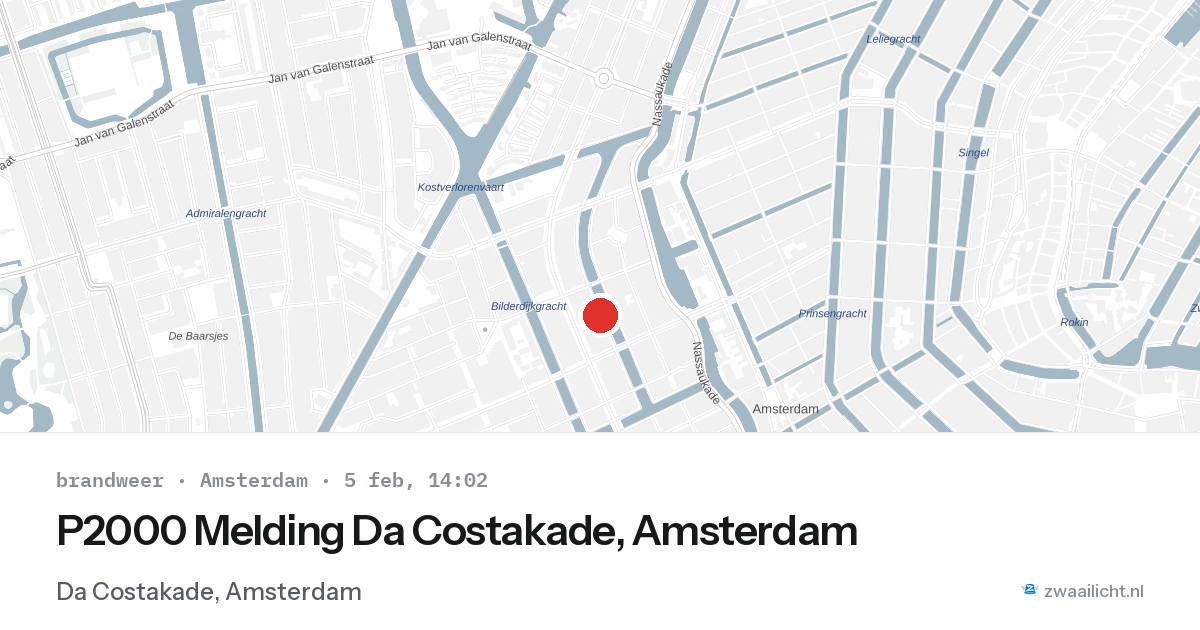 P2000 Melding Da Costakade, Amsterdam — 5 feb 2026
