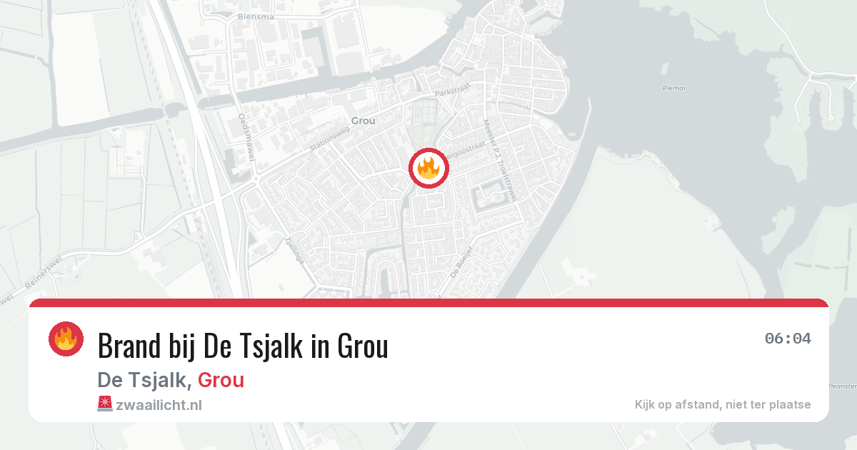 Brand bij De Tsjalk in Grou — 7 jun 2026