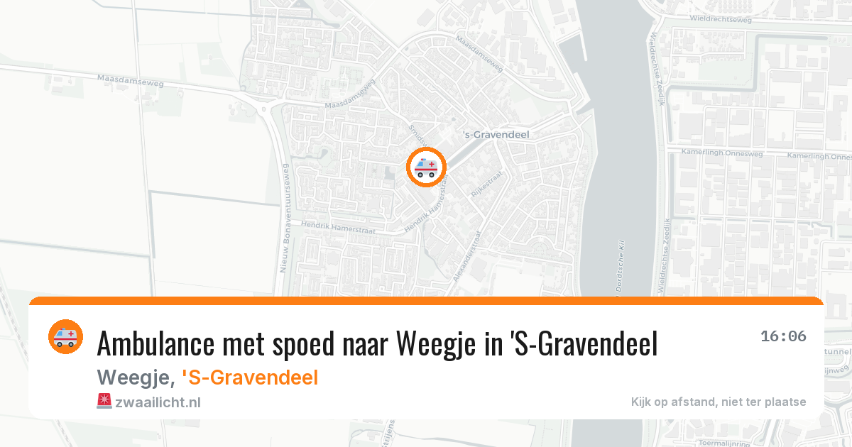Ambulance met spoed naar Weegje in 'S-Gravendeel — 8 jul 2026