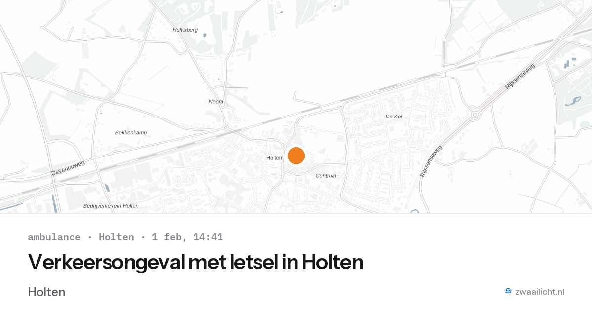 Verkeersongeval met letsel in Holten — 1 feb 2026