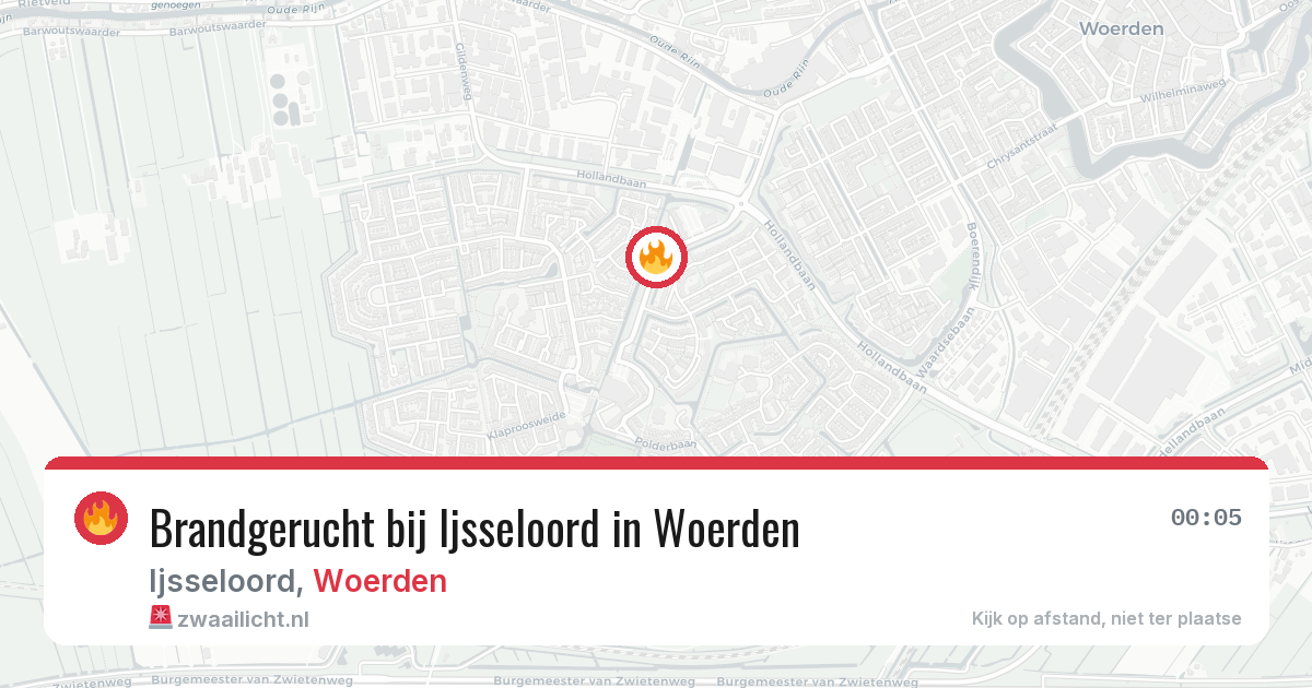 Brandgerucht bij Ijsseloord in Woerden — 19 jun 2026