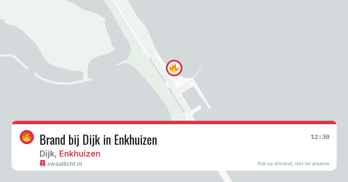 Brand bij Dijk in Enkhuizen — 7 aug 2026