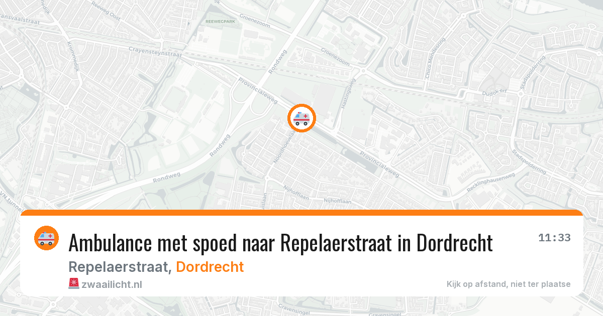 Ambulance met spoed naar Repelaerstraat in Dordrecht — 18 mei 2026