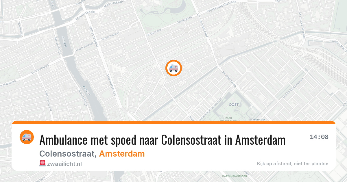Ambulance met spoed naar Colensostraat in Amsterdam — 5 jul 2026
