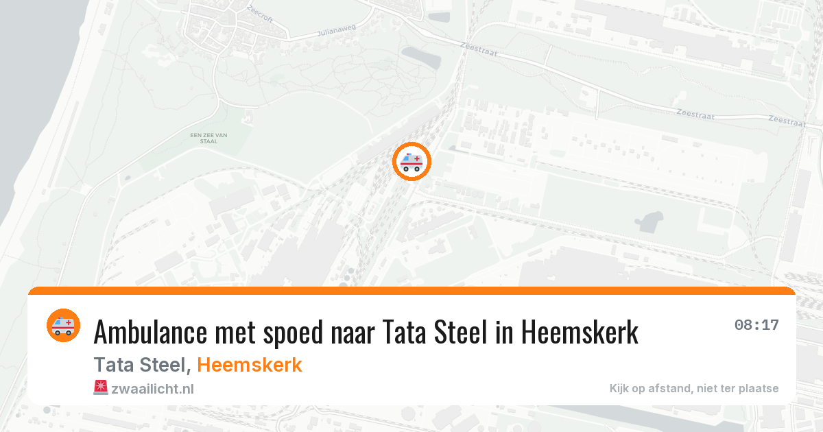 Ambulance met spoed naar Tata Steel in Heemskerk — 29 jul 2026