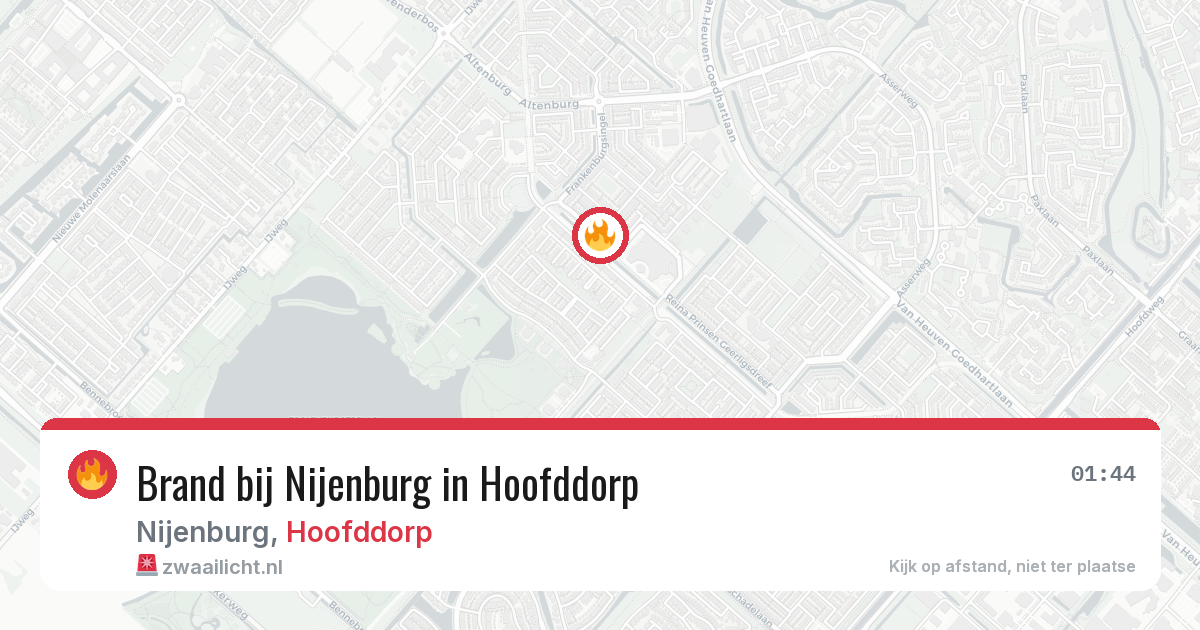 Brand bij Nijenburg in Hoofddorp — 7 aug 2026