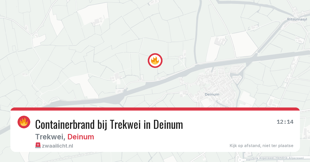 Containerbrand bij Trekwei in Deinum — 8 feb 2026