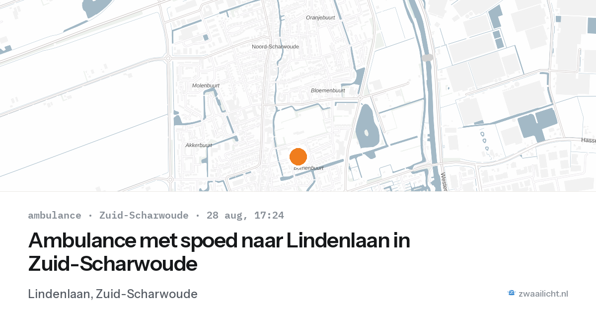 Ambulance met spoed naar Lindenlaan in Zuid-Scharwoude — 28 aug 2026
