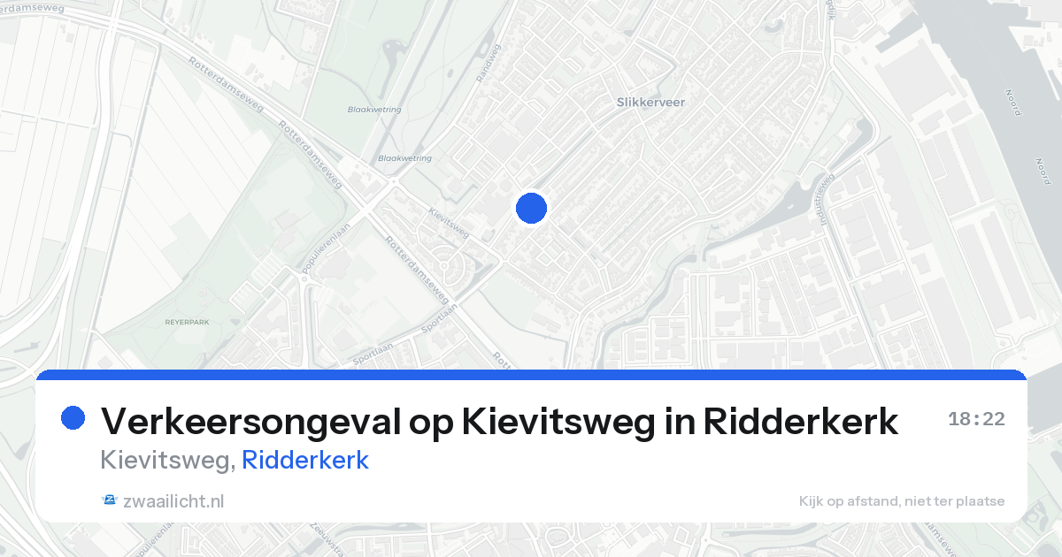 Verkeersongeval op Kievitsweg in Ridderkerk — 23 feb 2026