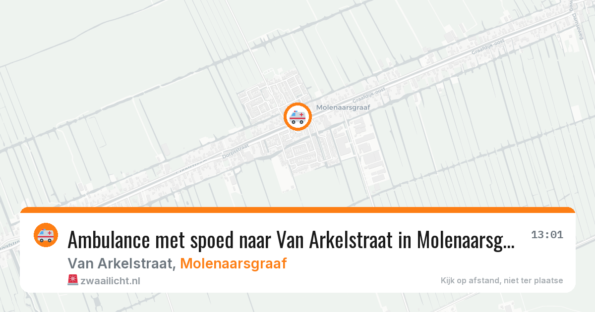 Ambulance met spoed naar Van Arkelstraat in Molenaarsgraaf — 23 jan 2026