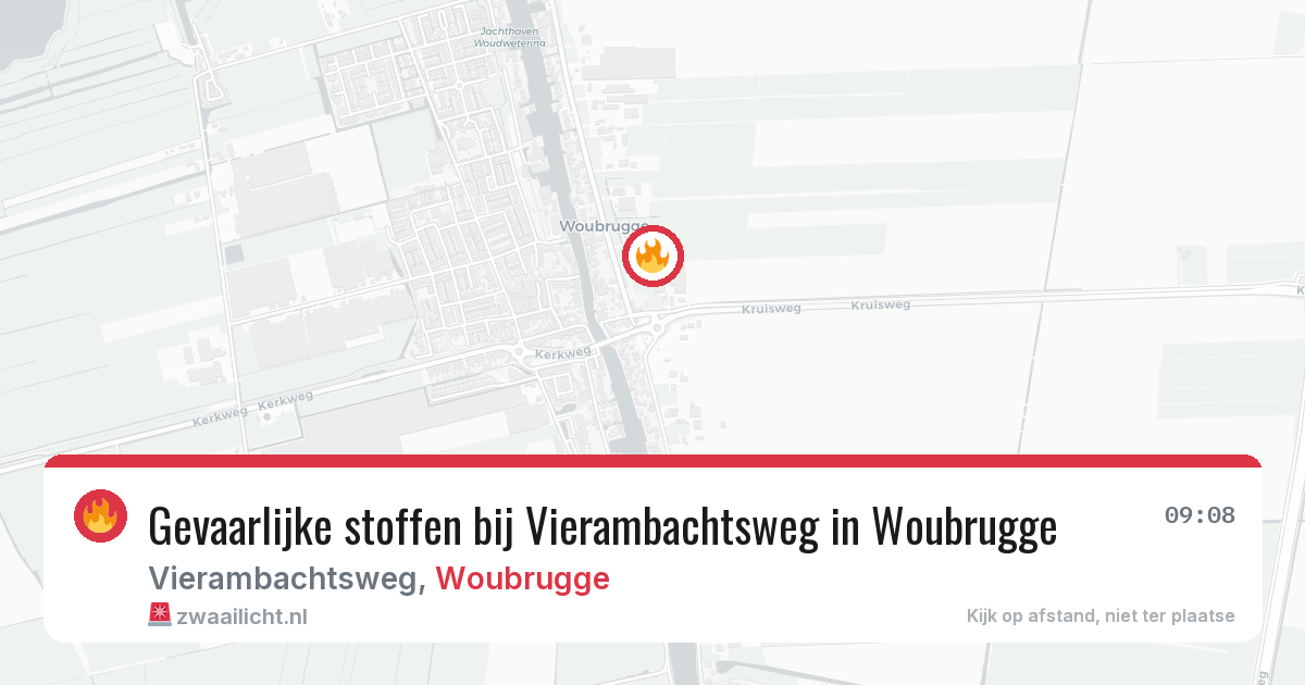 Gevaarlijke stoffen bij Vierambachtsweg in Woubrugge — 3 aug 2026