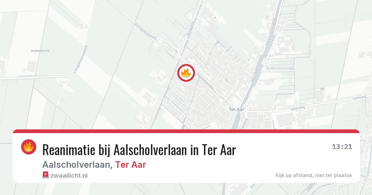 Reanimatie bij Aalscholverlaan in Ter Aar — 17 mei 2026