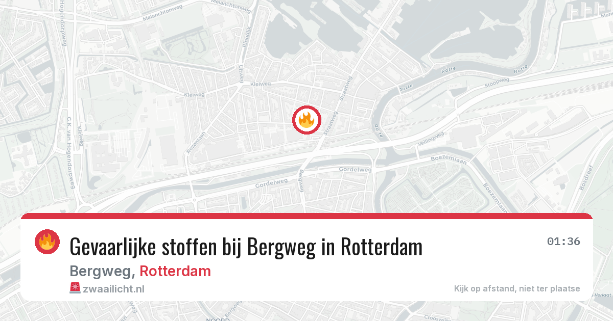 Gevaarlijke stoffen bij Bergweg in Rotterdam — 21 jun 2026