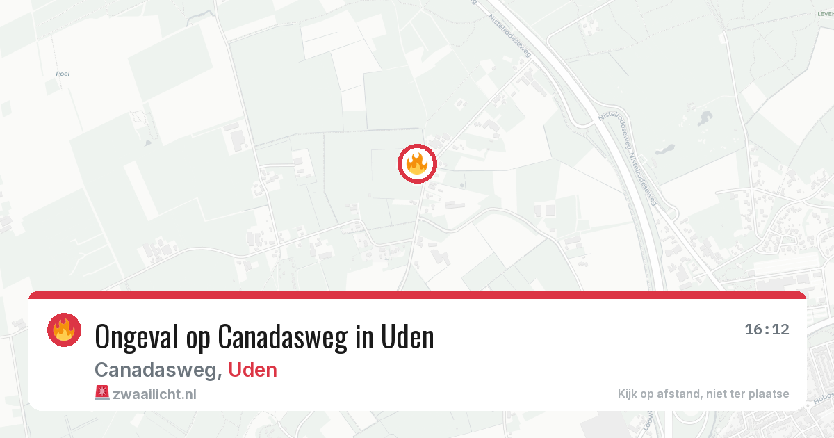 Ongeval op Canadasweg in Uden — 9 aug 2026
