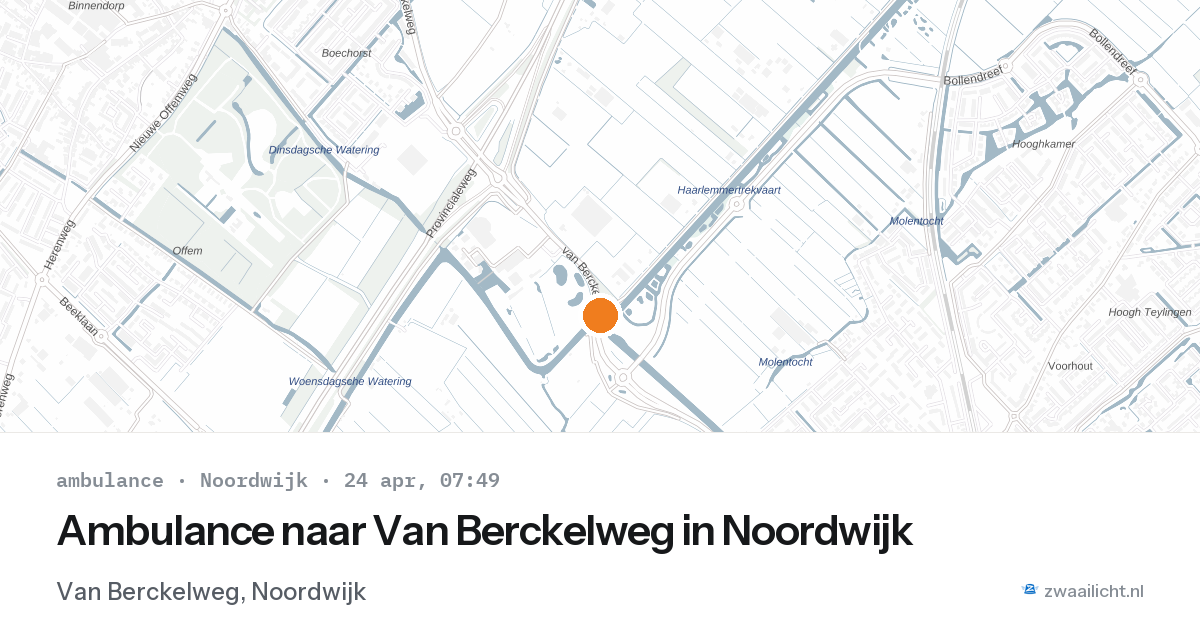 Ambulance naar Van Berckelweg in Noordwijk — 24 apr 2026