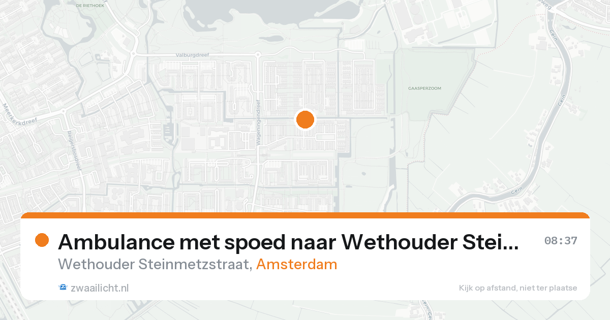 Ambulance met spoed naar Wethouder Steinmetzstraat in Amsterdam — 21 aug 2026