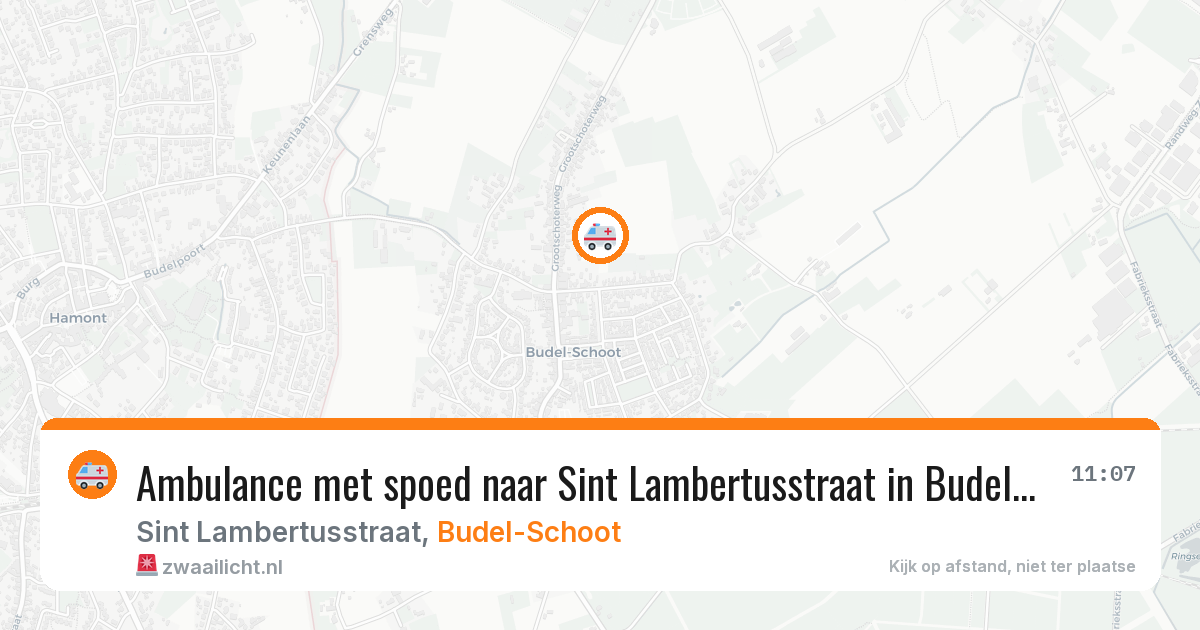 Ambulance met spoed naar Sint Lambertusstraat in Budel-Schoot — 12 jun 2026