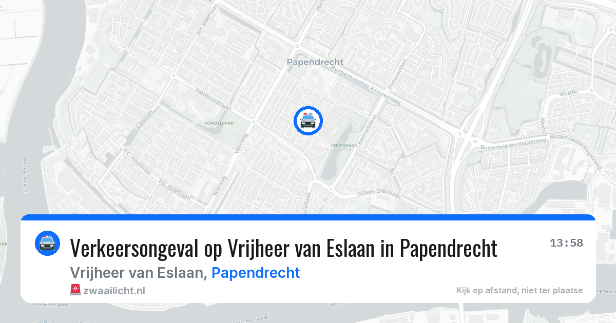 Verkeersongeval op Vrijheer van Eslaan in Papendrecht — 11 apr 2026