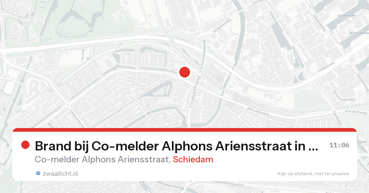 Brand bij Co-melder Alphons Ariensstraat in Schiedam — 16 aug 2026