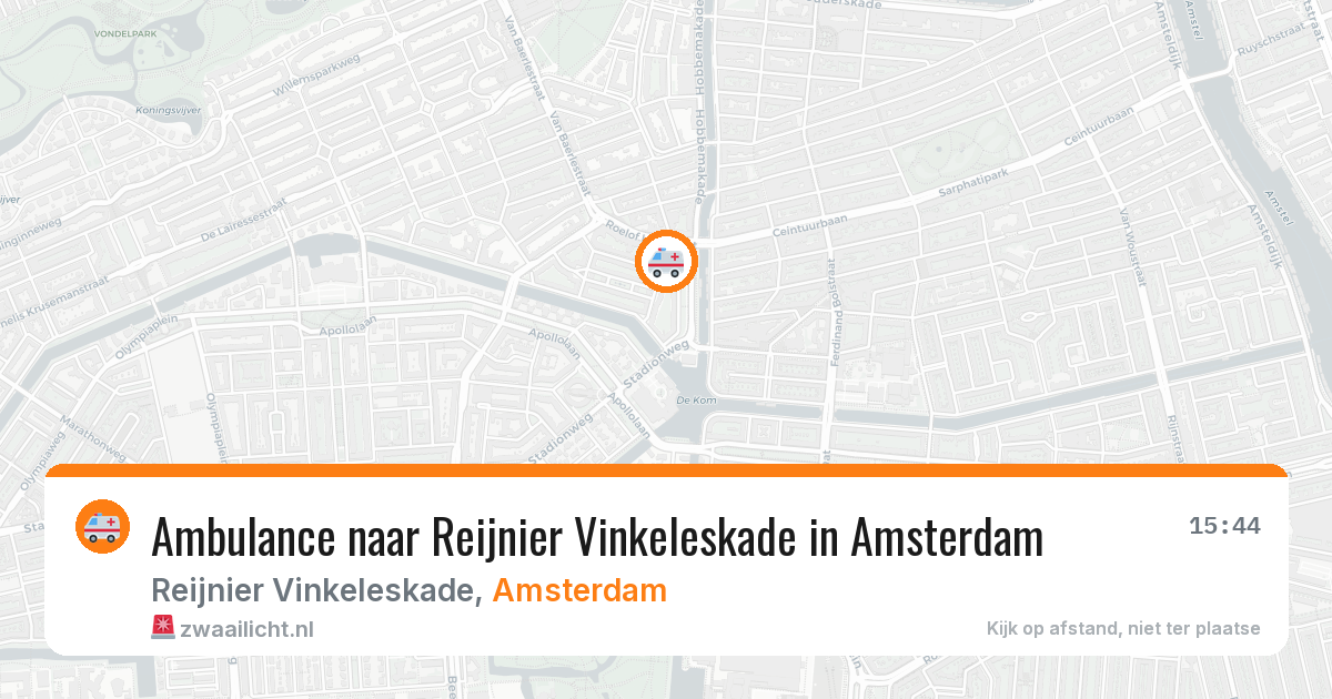 Ambulance naar Reijnier Vinkeleskade in Amsterdam — 16 jun 2026