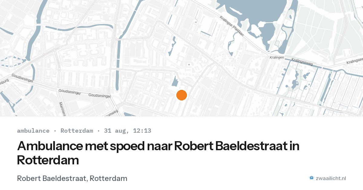 Ambulance met spoed naar Robert Baeldestraat in Rotterdam — 31 aug 2026