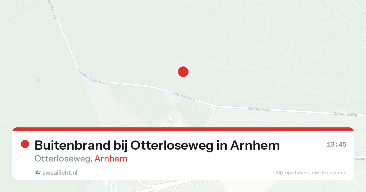 Buitenbrand bij Otterloseweg in Arnhem — 16 aug 2026