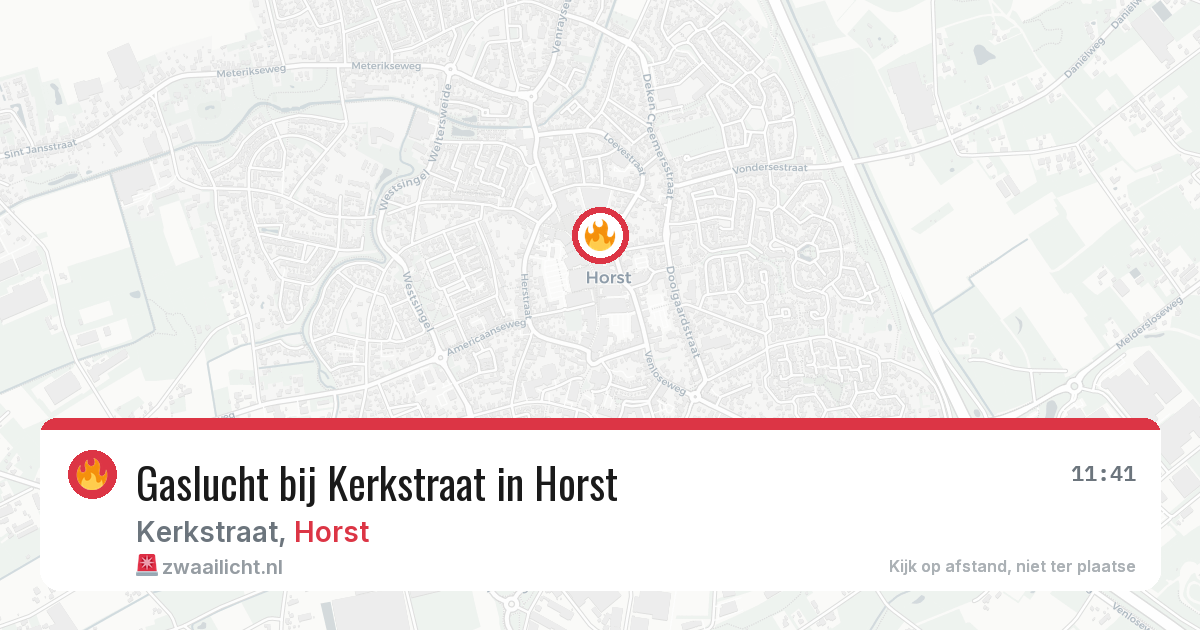 Gaslucht bij Kerkstraat in Horst — 2 mei 2026