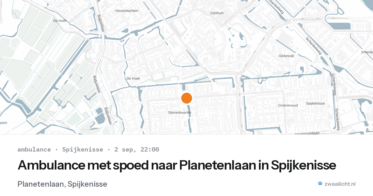 Ambulance met spoed naar Planetenlaan in Spijkenisse — 2 sep 2026
