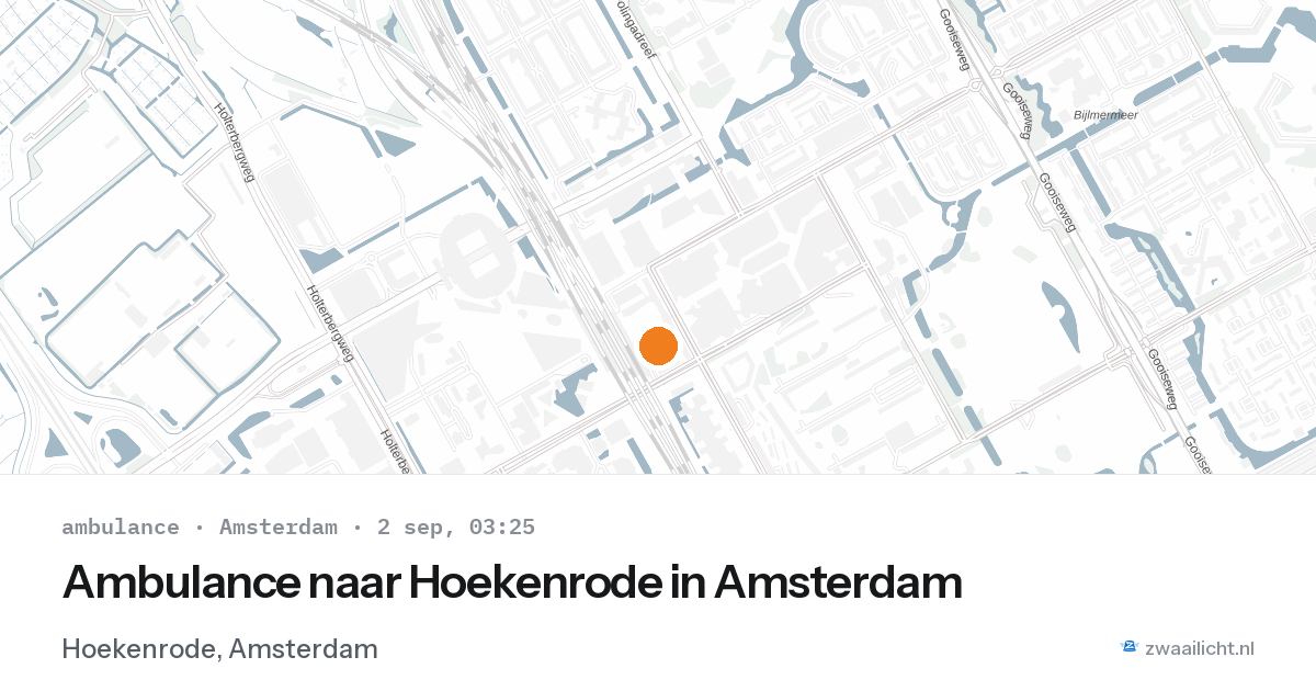 Ambulance naar Hoekenrode in Amsterdam — 2 sep 2026