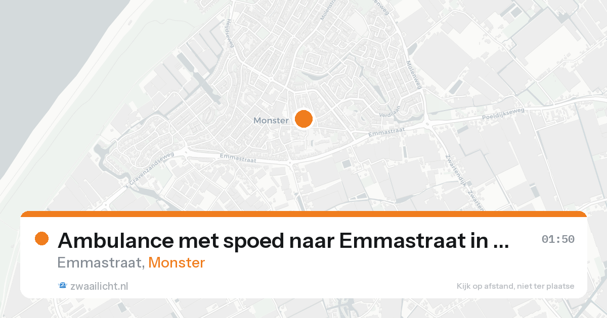 Ambulance met spoed naar Emmastraat in Monster — 21 aug 2026