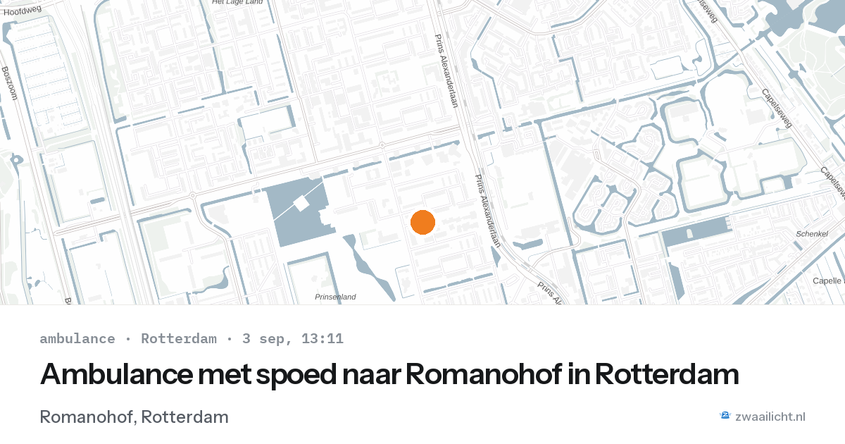 Ambulance met spoed naar Romanohof in Rotterdam — 3 sep 2026